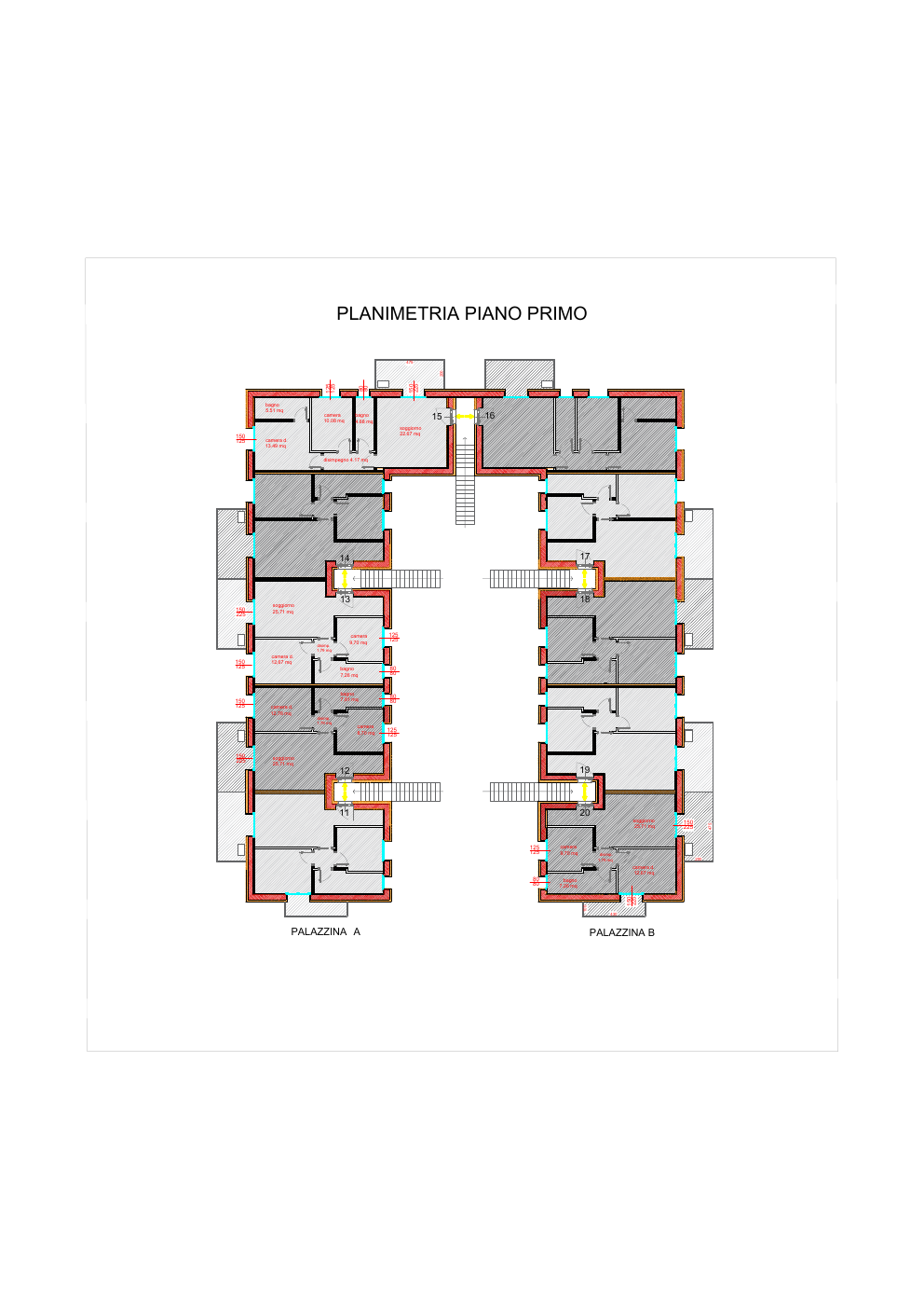 Planimetria piano primo